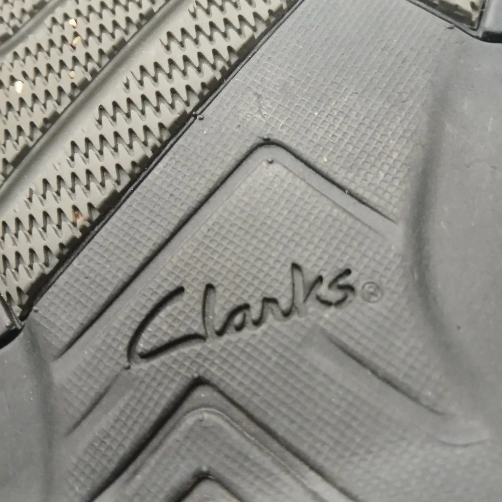 Clarks 1825 Leather Oxford Shoes 12 Black Moc Toe Lace Up Derby‎ 26110532